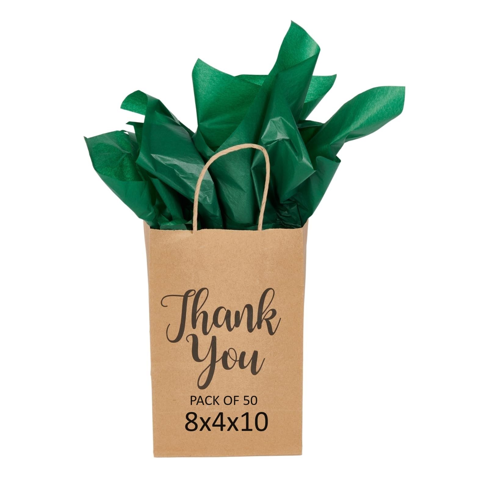 Keh k Lo ...8x4x10_Pack of 50 Thank You Brown Paper Bags wiith Handles/Recyclable Bags for Shopping/Return Gifts/Goody Bags/Party Bags/Mini Gift Bags (B0D2DJZGY5) Amazon Price History, Amazon Price Tracker