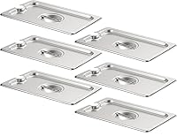 Vista 23 de CURTA Paquete de 6 cubiertas de sartén de mesa de vapor de tamaño 1/4 con asa, NSF, tapa de bandeja de hotel, tapa de comida de catering