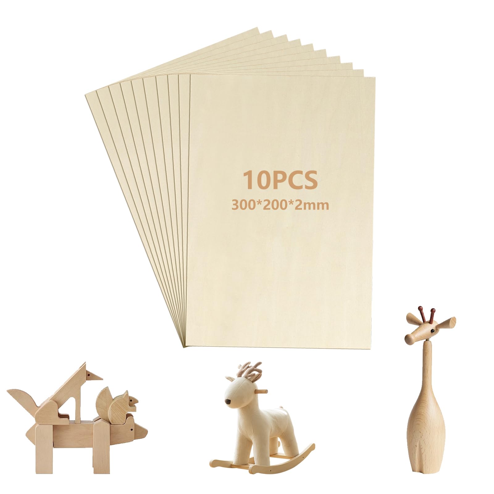 Fogli Di Compensato Di Tiglio 1.5 Mm - 8 Pezzi 15x10 Cm Per Modellismo E Hobby Creativo - 2