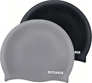 2pcs Silicone Swim Cap for Adults, Men & Women