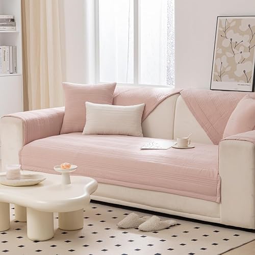 vctops Funda para sofá, funda acolchada a rayas antideslizantes para sofá modular, funda de algodón suave y grueso, protector de muebles para