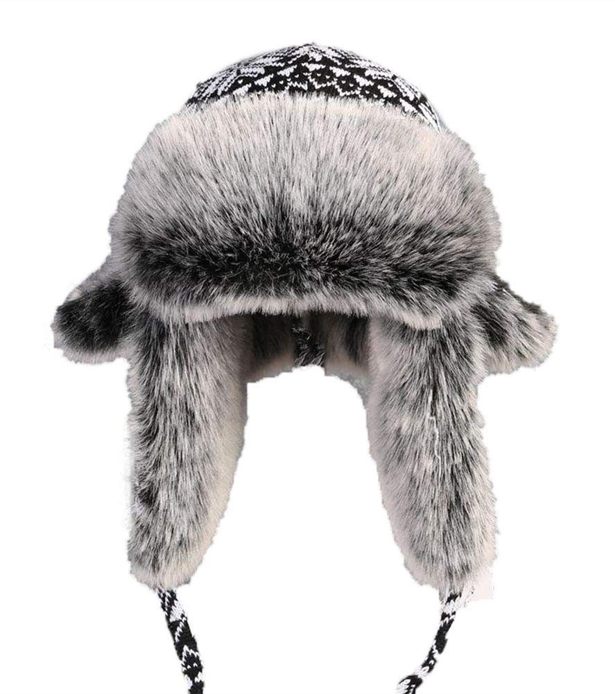 Insun Unisex Wintermütze Gestrickt Fliegermütze Pilotenmütze Russenmütze Ohrenschützer