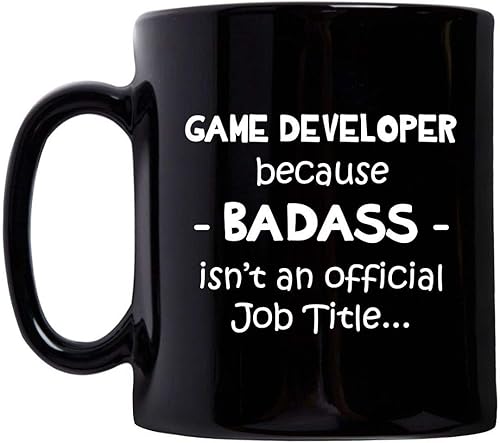 Miniatura 1 de Gifts for Game Developer Designer Mug Coffee Tea Cup Black Ceramic 11oz - Video Gaming Design Dev Team Development Funny Cute Gag Idea - Badass Job