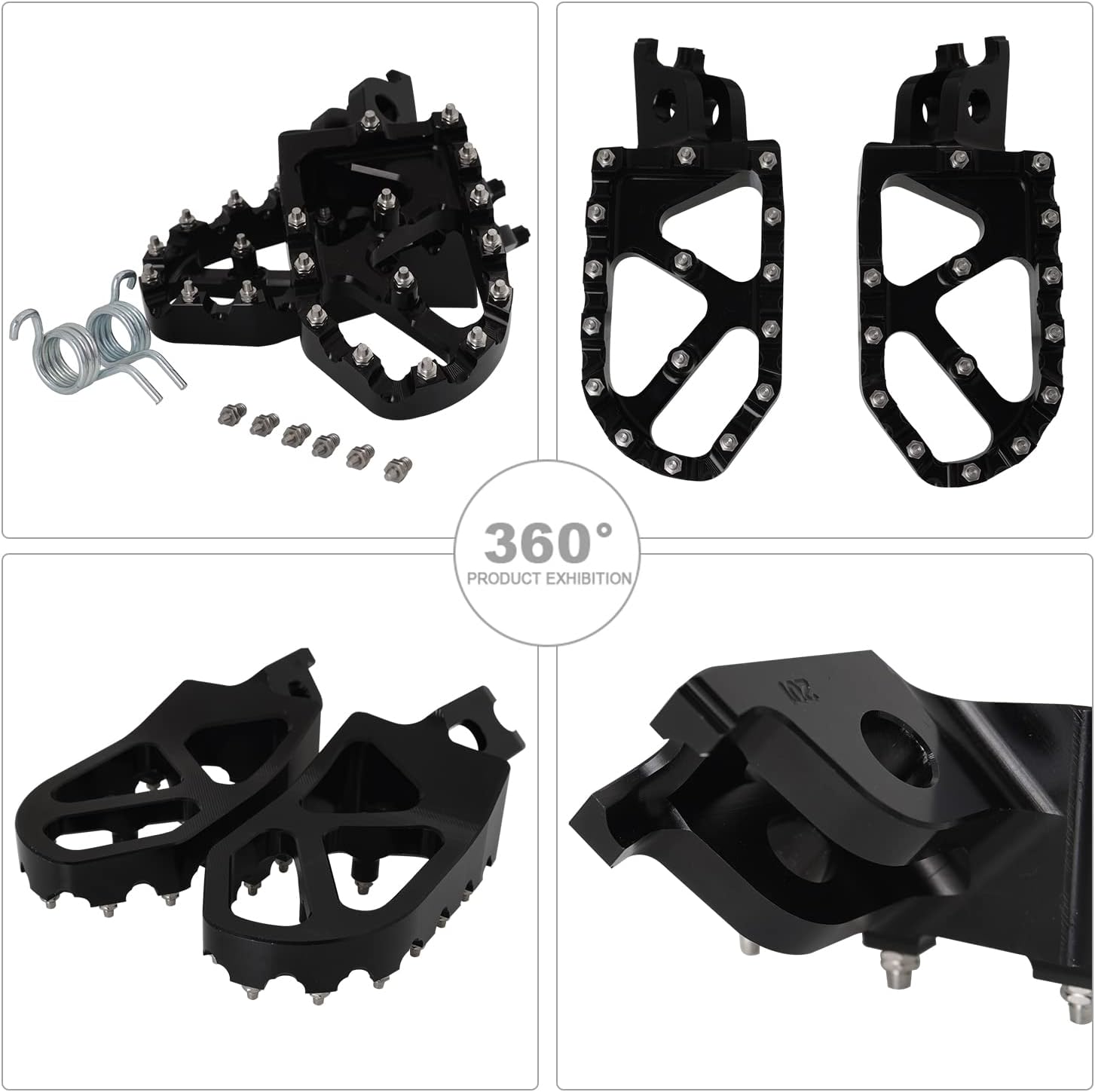 Foot Pegs for Dirt Bike,Lengthen 7075 Aluminium CNC Foot Pedals Rests for CRF300L 2021-2025/CRF300 RALLY 2021-2023/CRF250L CRF250M 2012-2021/CRF250 RALLY 2017-2021 2023-Black