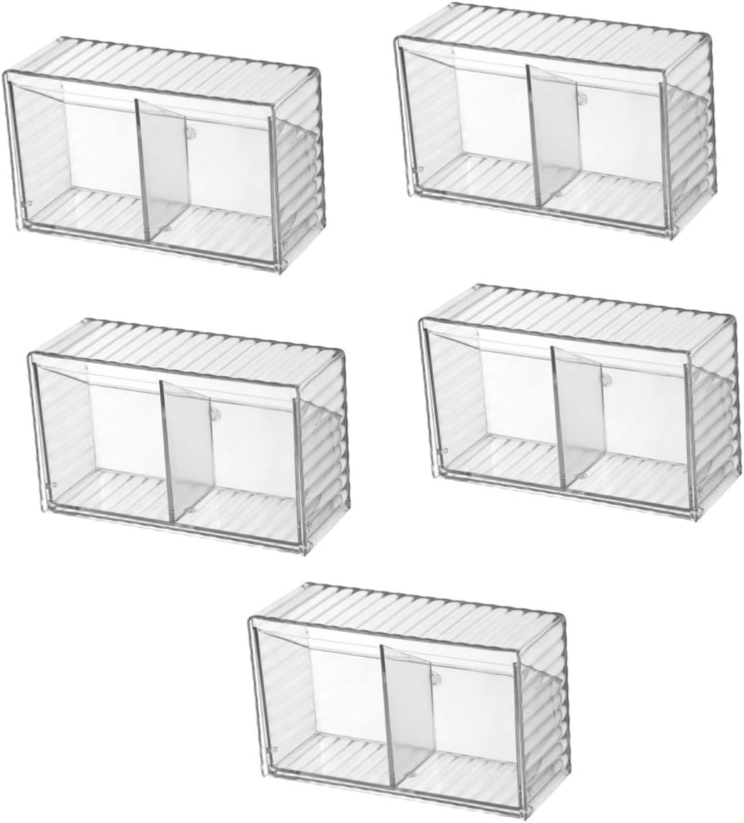 Mobestech Wall Cotton Swab Storage Dispenser Versatile Organizer for Bathroom Office Home Pet Material Multi Functional Holder for Cotton Balls Hair Ties Clips Items