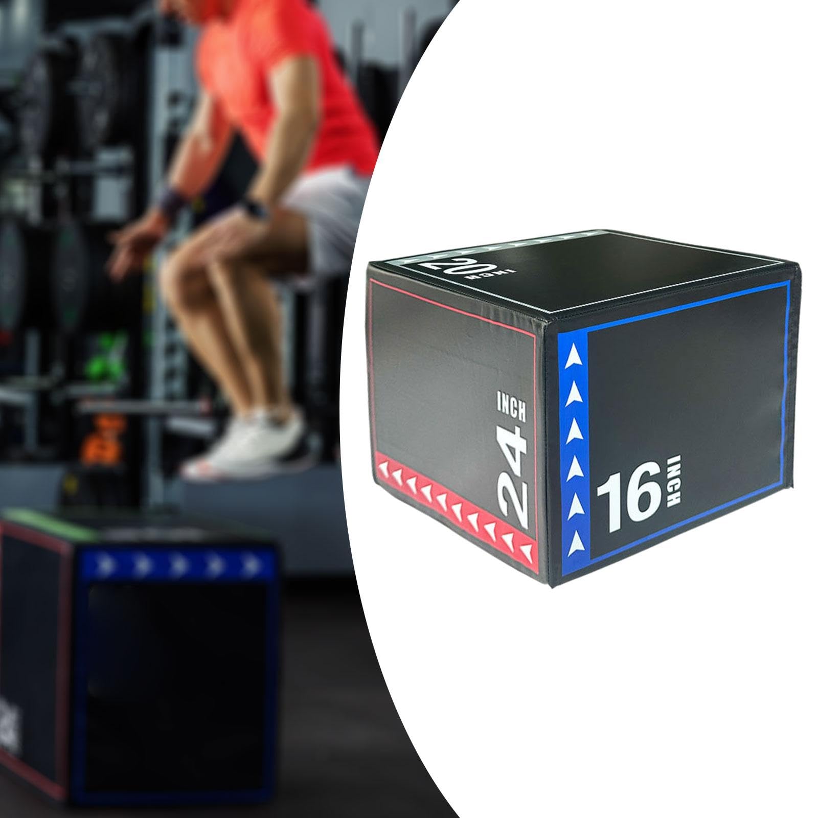 Caja de Salto Pliométrica para Fitness de Entrenamiento Cajón de Agilidad Fabricada en PVC Adecuado para Entrenamiento de Potencia Y Coord- Multinivel para Gym y Casa