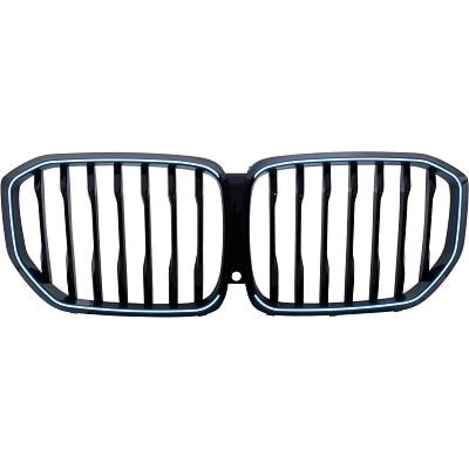 Calandre noire brillante au design dynamique avec reflets laqués profonds - 2