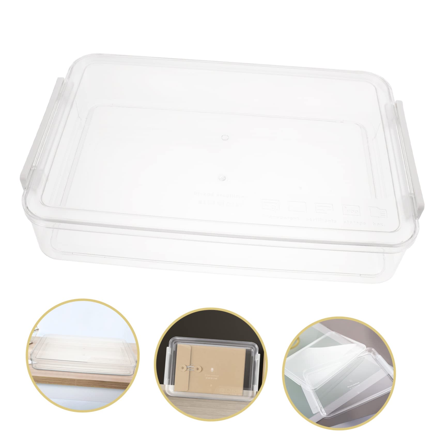 MAGICLULU Weiße Stapelbare A4 Dokumentenbox aus Pet und Abs für Büro | Transparentes Design, Schreibttischtaugliche Ablage für Schule und Haushalt, Verschleißfest Verarbeitet