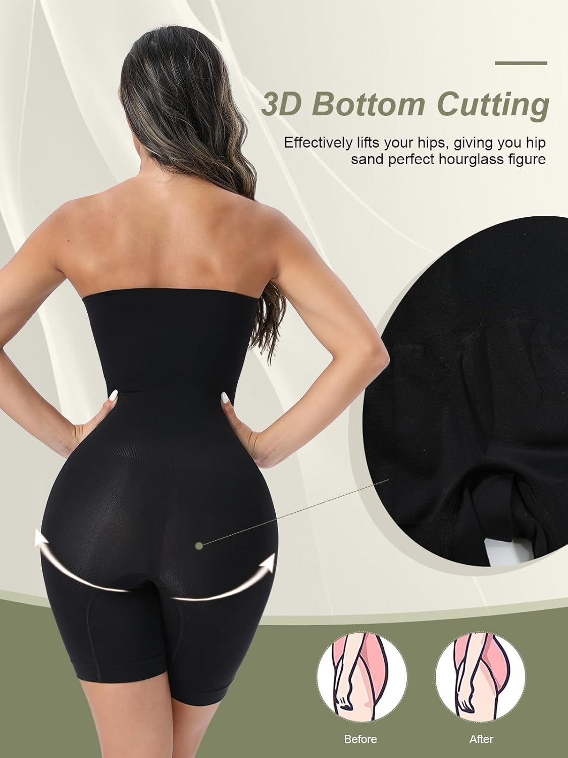 Strapless Shapewear Bodysuit Butt Lifter Body Shaper for Women Under Dress Tummy Control full Body Shapewear - Image 5