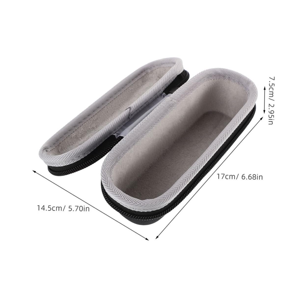 Estuche Portátil Rígido para Termómetro de Oreja 2 Unidades, Funda Protectora Eva Negra 17x6,5x8 Cm, Almacenamiento Seguro para Hogar, Viajes y Oficina