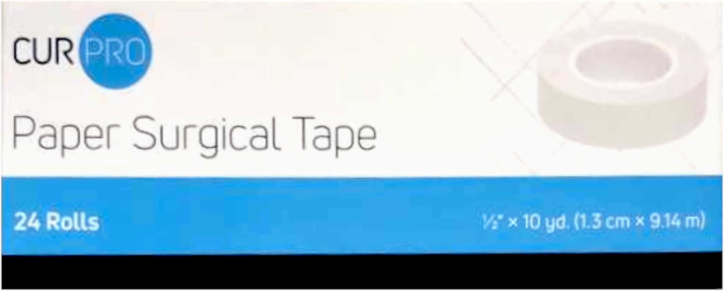 Dynarex CurPro Paper Surgical Tape First-Aid Kit Essential, White, 1/2โ x 10 yds, 1 Box of 24 Rolls