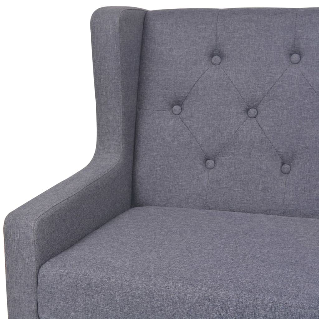 vidaXL Sofa 3-Sitzer Dreisitzer Stoffsofa Polstersofa Loungesofa Couch Polstermöbel Wohnzimmersofa Designsofa Stoff Grau Holzgestell