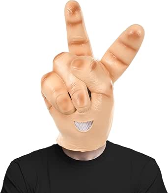Amazon.com: Pigmiss V-shaped Finger Mask Funny Realistic Victory Sign ...
