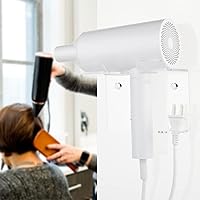 Vista 7 de Cosmos Estantes de montaje en pared, soporte para secador de pelo, estante de almacenamiento de acrílico para secador de pelo, organizador
