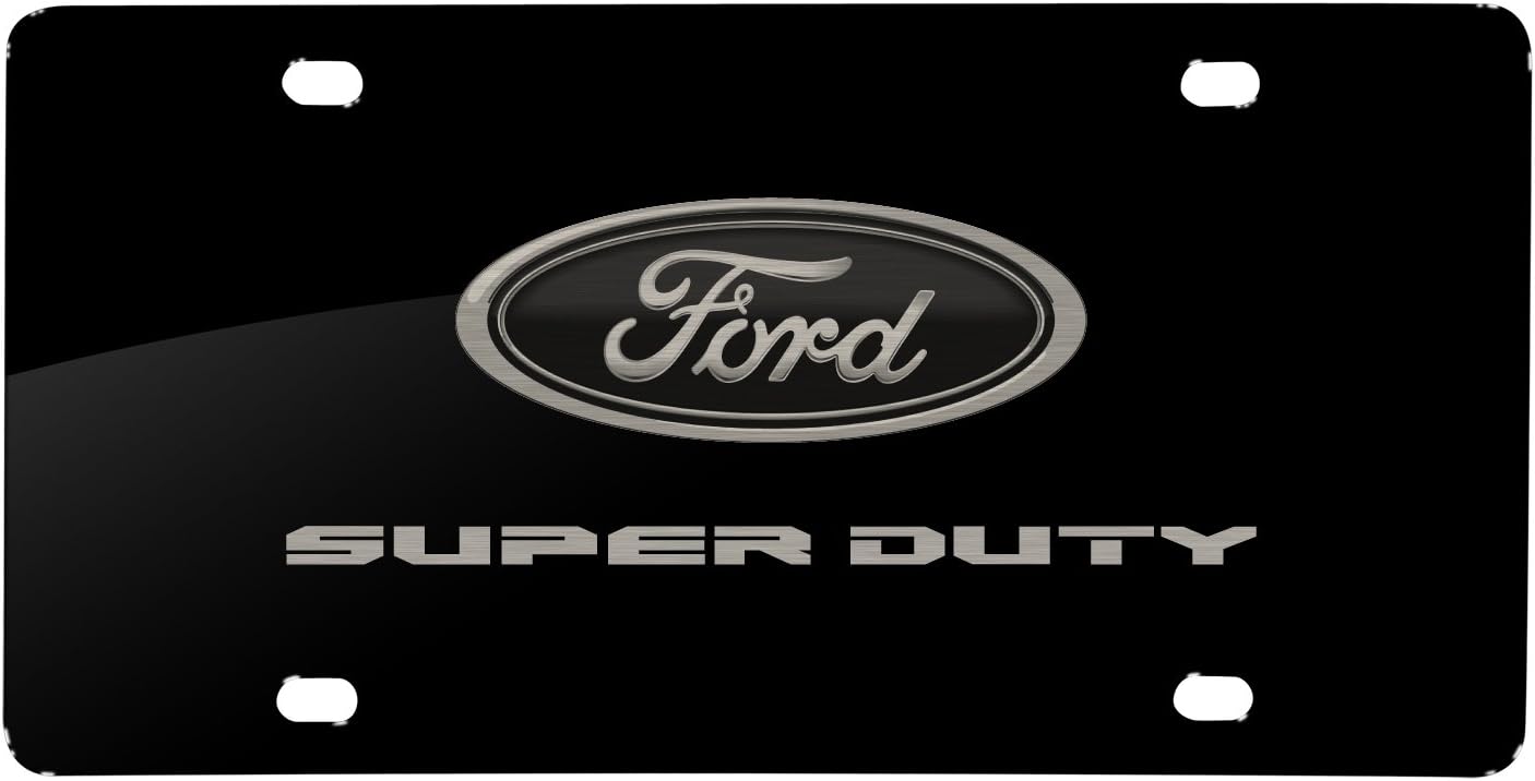 for Ford Logo Super-Duty Laser Mark Matt-Look Black Acrylic License Plate