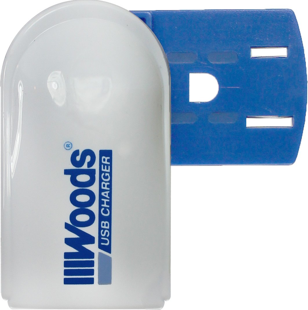 Woods 041800 Portable USB Charger, Plugless, One Port, One Amp, Five Volts DC