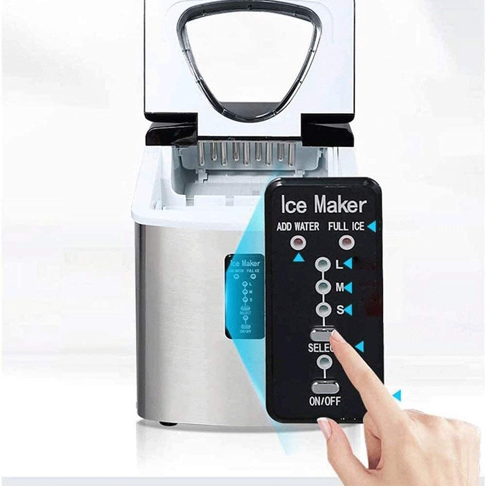Fabbricatore di Ghiaccio,Macchina per Ghiaccio in Acciaio Inossidabile Macchina per Ghiaccio da Banco Cubetti di Ghiaccio Domestici Pronti in 6 Minuti Funzione Autopulent