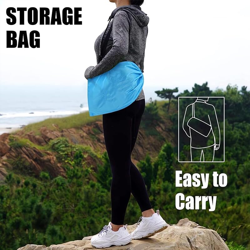 WTVIDAS Inflatable Lounger Air Sofa with Sun-Shade Waterproof Inflatable Couch Hammock for Camping Beach Hiking Backyard