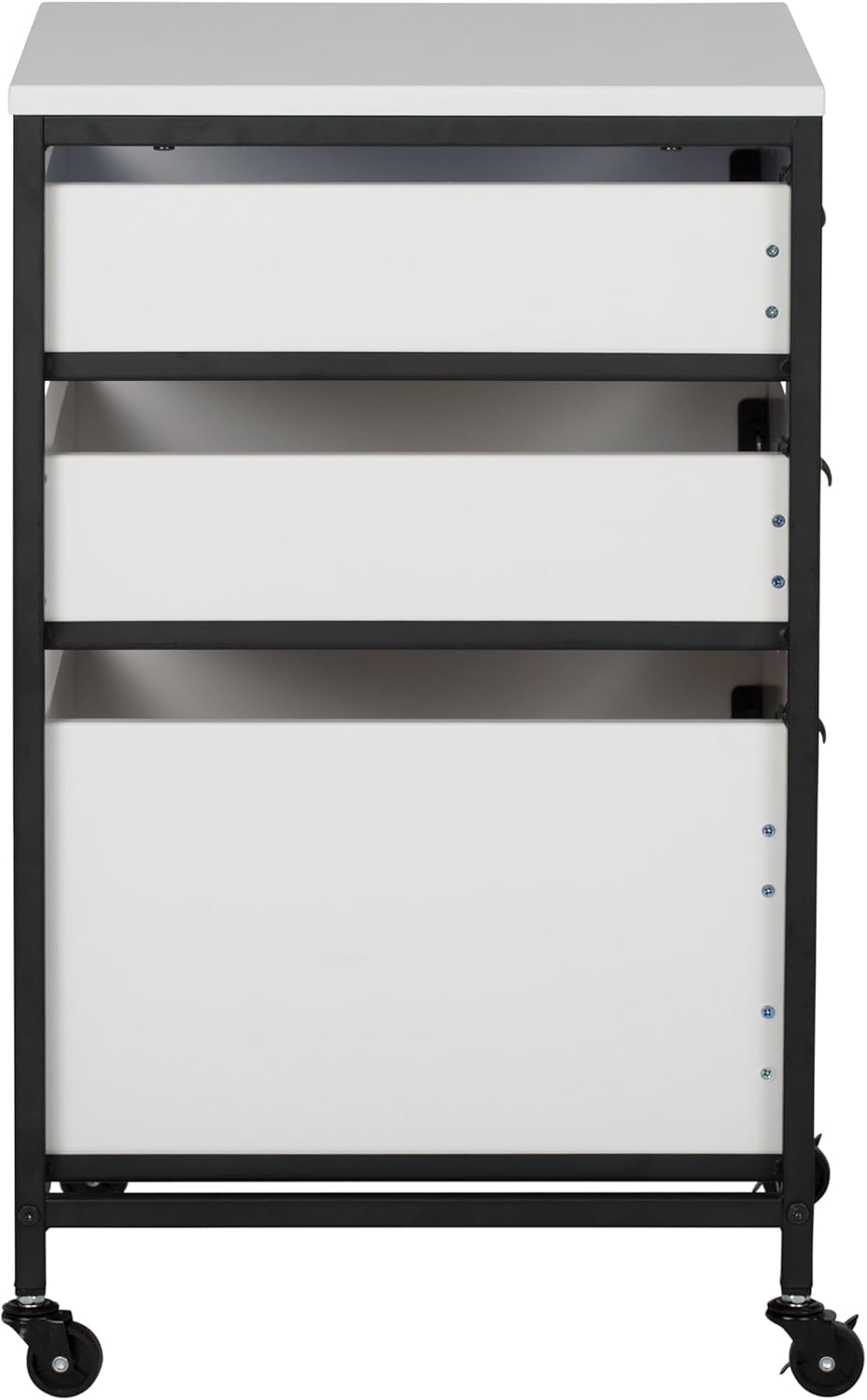 Sew Ready Charcoal/White 27" H 3-Drawer Mobile Storage Organizer Cart for Bathroom, Kitchen, Crafts, Home Office or Laundry Rooms