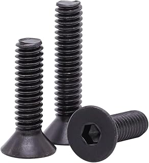 1/4-20 x 1-1/4" (50 pcs) Flat Countersunk Head Socket Head Cap Screws, 10.9 Grade Alloy Steel, Black Oxide Finish, Allen Hex Socket Drive, Full Thread, Coarse Thread UNC