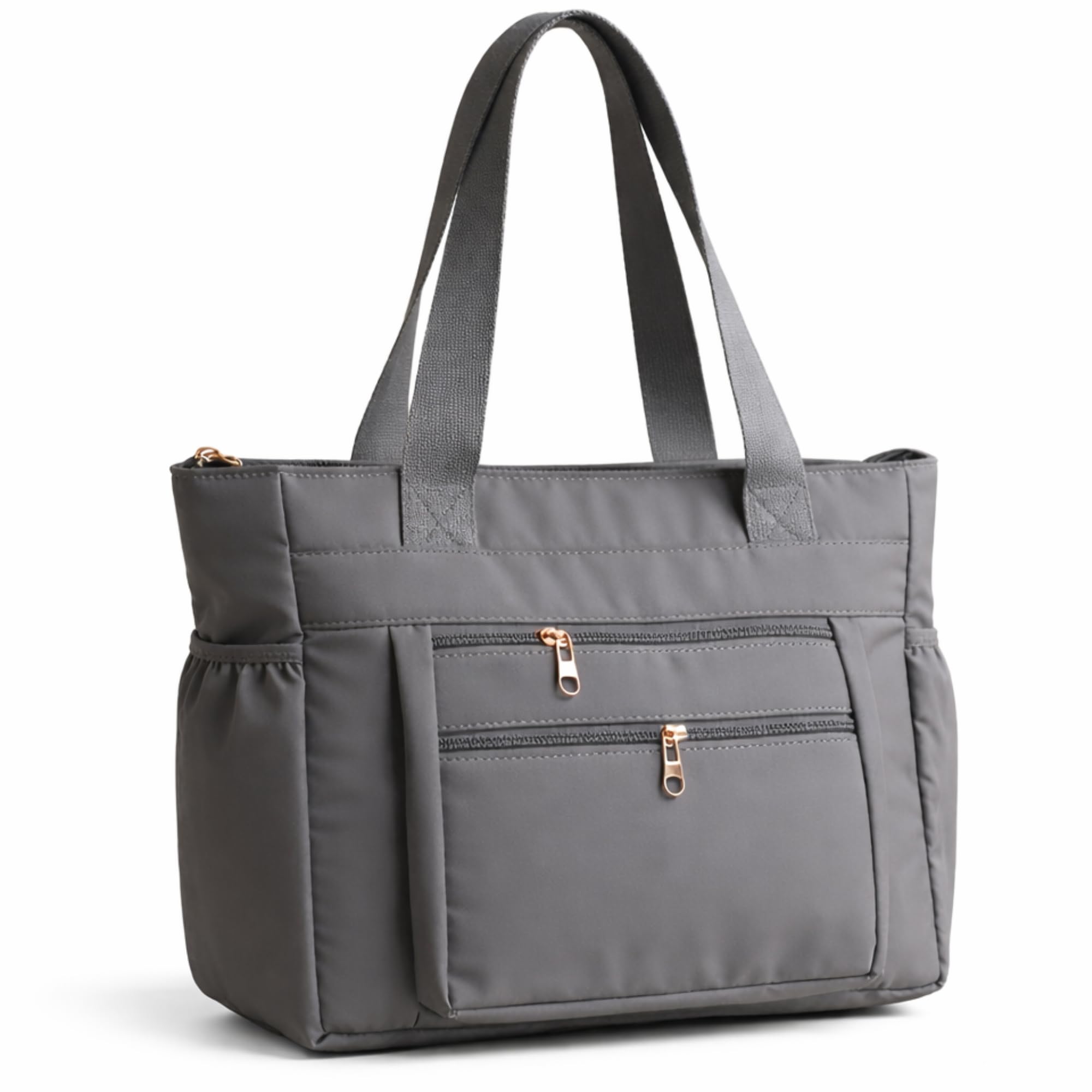 lx lekhx Tote Bag for Women | Lightweight Shoulder Handbag with 2 Main Zip Compartments & Multiple Pockets | Water Resistant Polyester Fabric | Office, Travel & Daily Use-picture-51