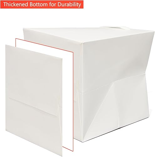 Miniatura 4 de Bolsa de regalo de papel blanco pequeña con fondo cuadrado, bolsas de papel kraft con asas para bodas, baby shower, fiesta de cumpleaños (blanco, 8