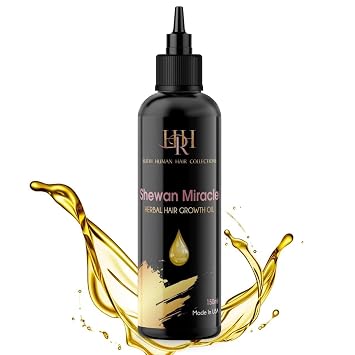 SHEWAN Miracle Hair Growth Oil, Sulfate Free All Natural, Chemical-Free Regrowth Oil for Edges, Bald Spots & Fast Hair Growth Paraben Free 100% Organic Oils, Essential Oils & Herbs 8oz