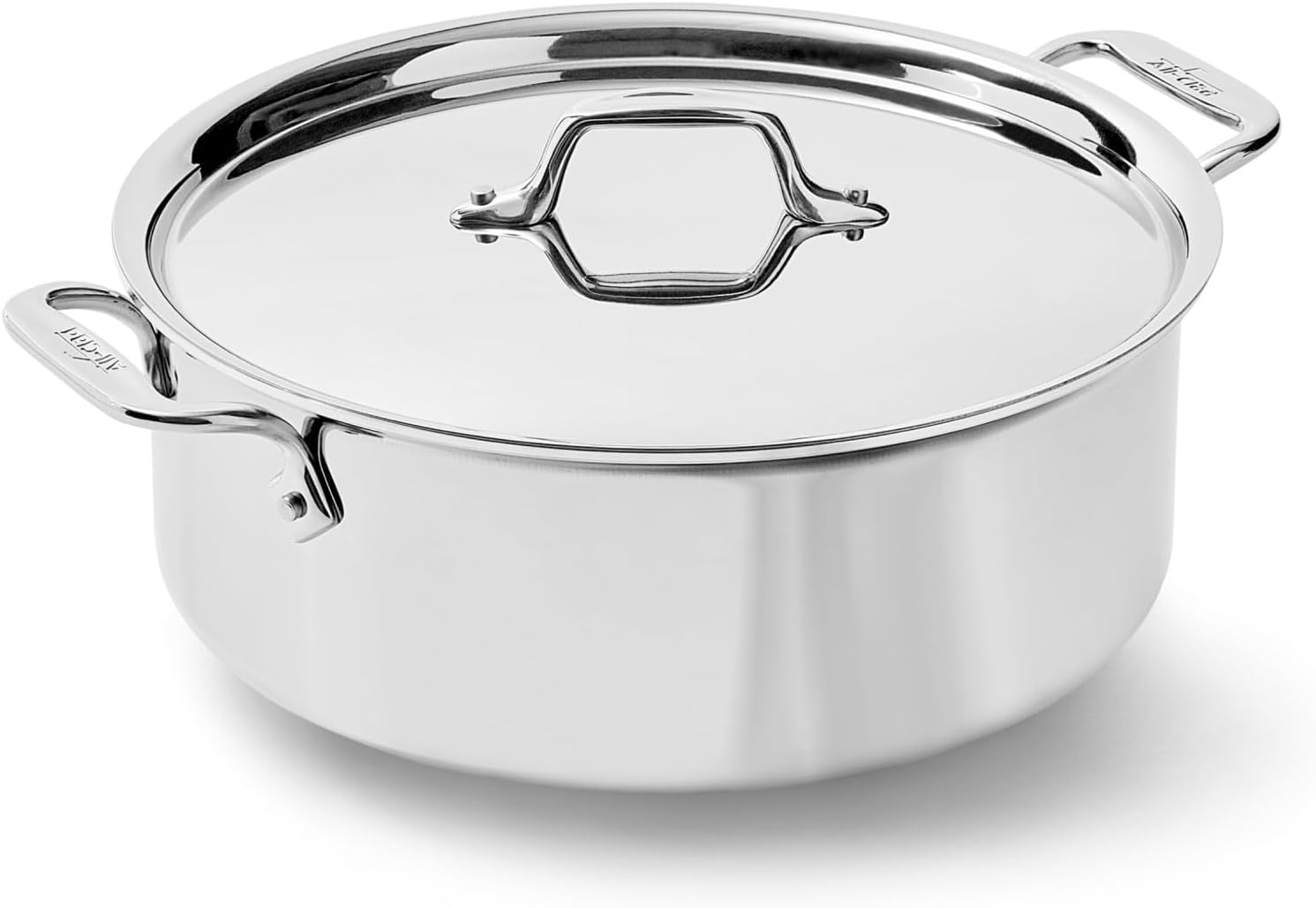 D3 3-Ply Stainless Steel Stockpot 6 Quart Induction Oven Broiler Safe 600F Pots and Pans, Cookware Silver