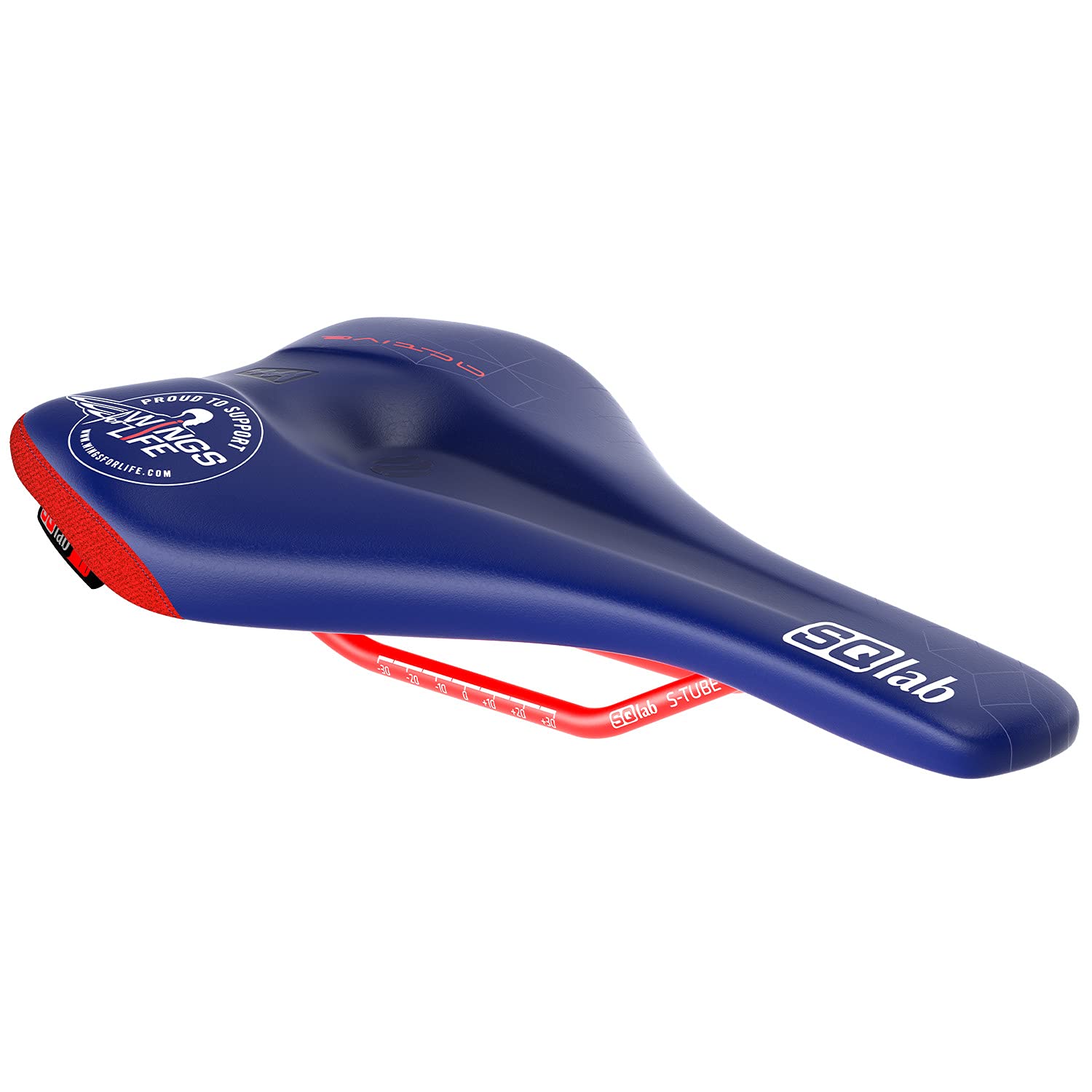 SQlabUnisex - Adult 611 Ergowave Active Wings for Life MTB Tech & Trail Bicycle Saddle - Blue/Red