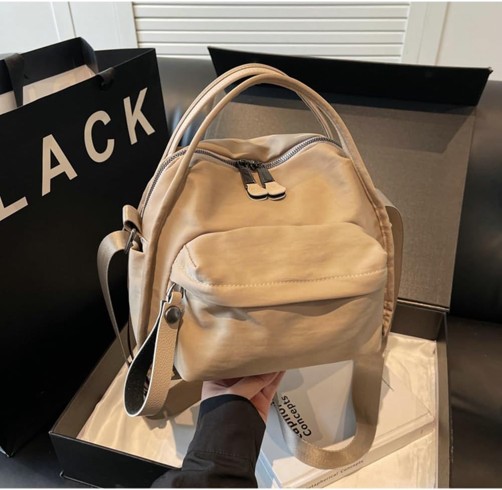 Nylon Tote Bag for Women Medium Multi-Pocket Top Handle Purse Lightweight Office Shoulder Handbag Retro Crossbody Bag - Image 2