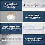 SMETA RV Propane Refrigerator with Freezer, Large Gas Propane Fridge RV Refrigerator Absorption Camping Dual Powered Electric 110V, 6.1 Cu.ft 2 Way Refrigerator for Garage Off Grid Living, White