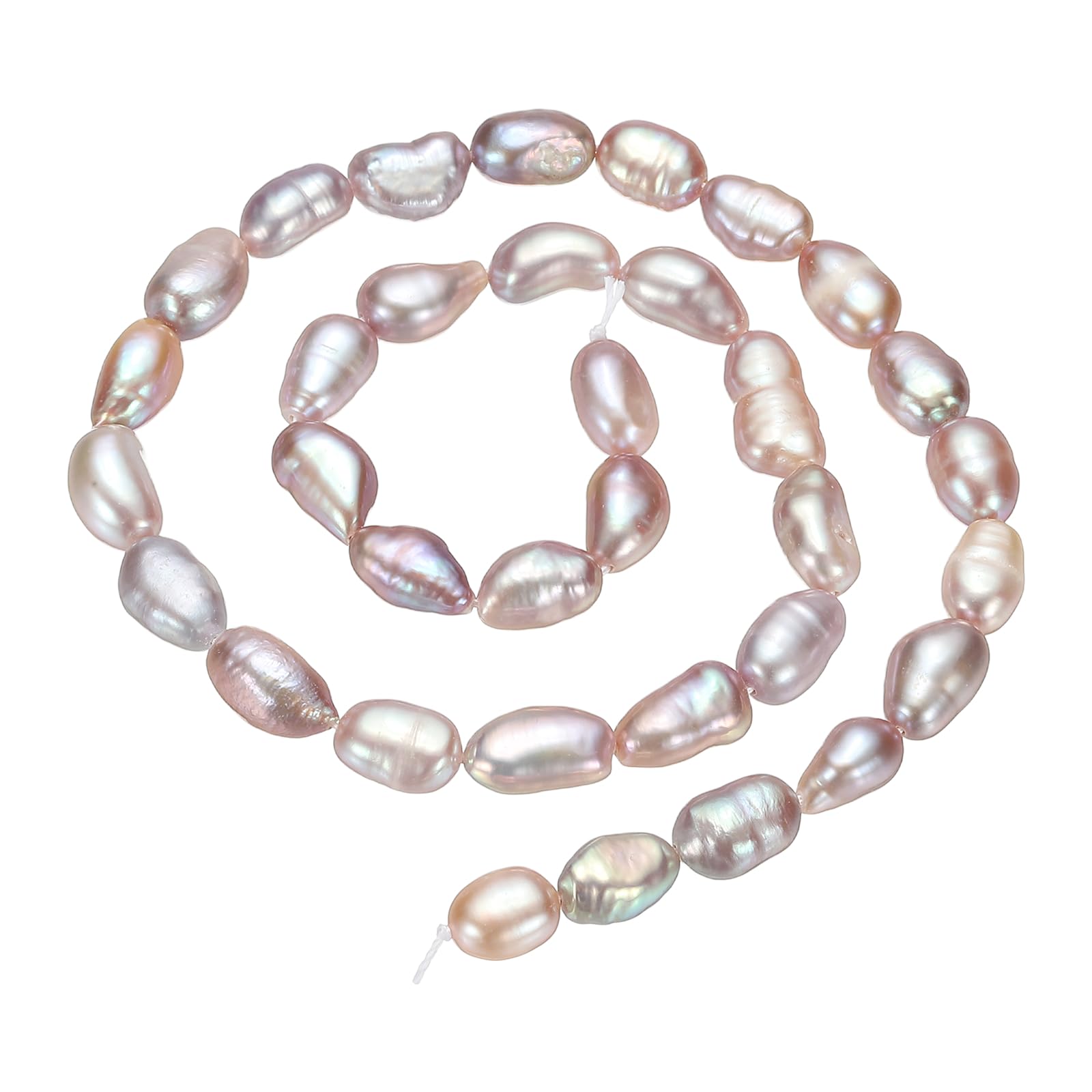 sourcing map Freshwater Pearl Beads 9-10mm Gemstone Beads 0.8mm Hole Purple