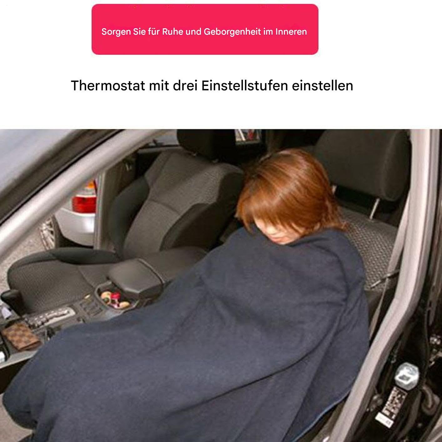 Coperta Riscaldante Per Auto Spegnimento Automatico Morbida Portatile | 12V Coperta Elettrica Riscaldante per Veicoli Per Campeggio Viaggi Stradali Famiglia Donne Adulti Anziani