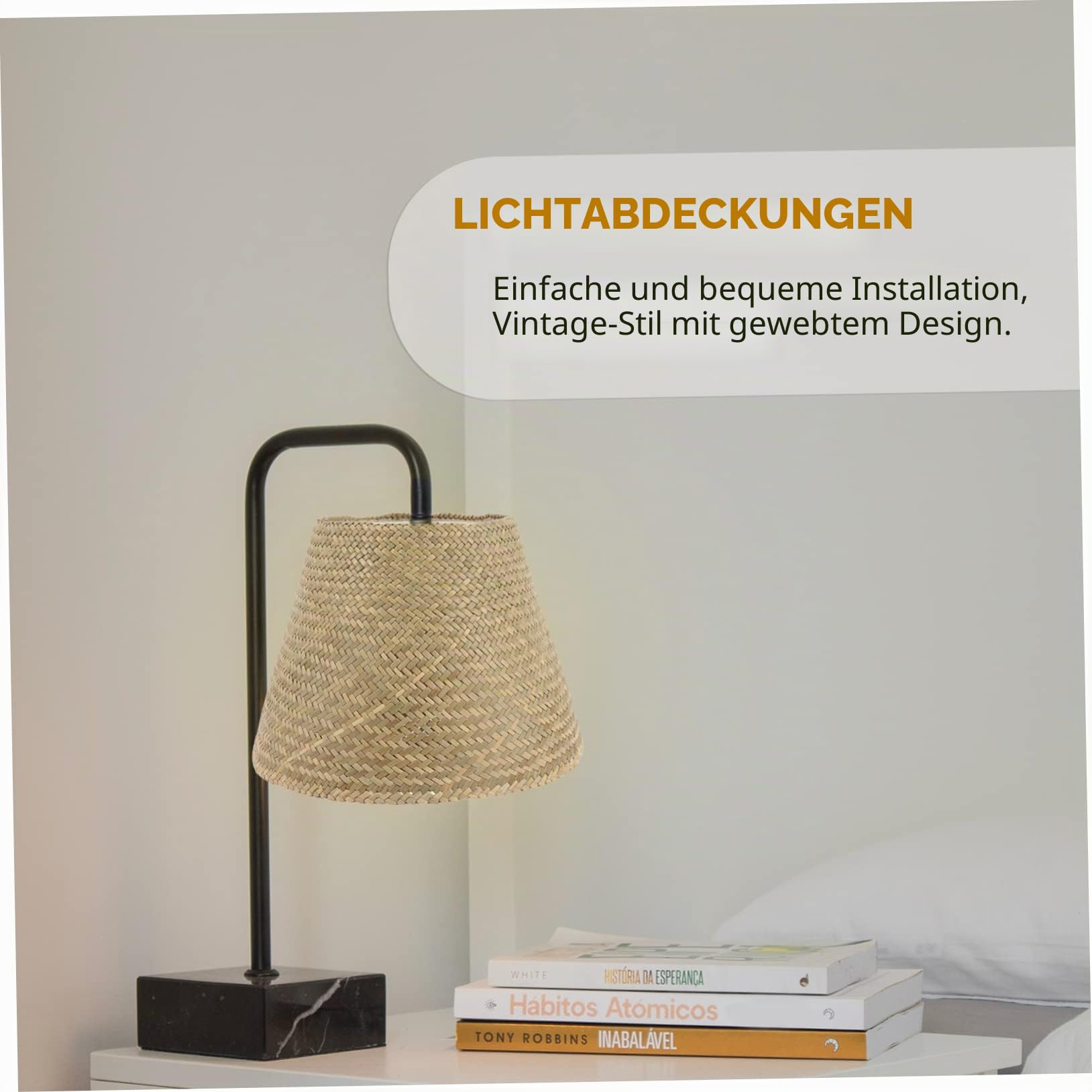 HOMSFOU Lampenschirm Lampenschirme Rattan Tischlampenschirm Lichtabdeckungen Lampenschirme Rattan Lampenschirm Lampenabdeckungen