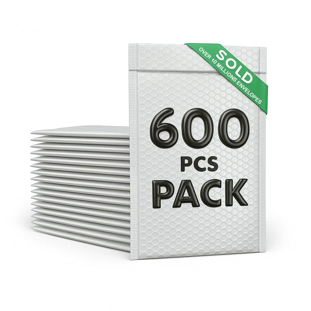 Bubble Mailers 6x10 Inch 600 Pack White Bubble Mailers Waterproof Padded Envelopes for Packaging, Shipping, Mailing, Small Business Supplies