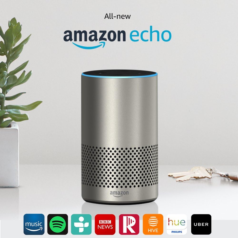 Amazon Echo (2nd Gen), Silver Finish