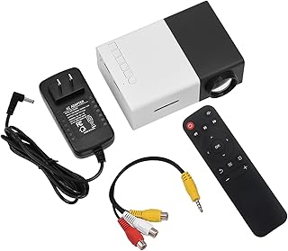 Mini Projector, Theater Portable Projector LED Projector Multimedia Player LED Video Projector for Home Theater Movie Projector (Black White)