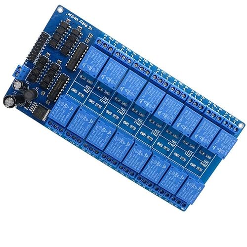 ACEIRMC Módulo de placa de interfaz de relé de 12 V 16 canales Optoacoplador LED LM2576 Power para Arduino DIY Kit PiC ARM AVR