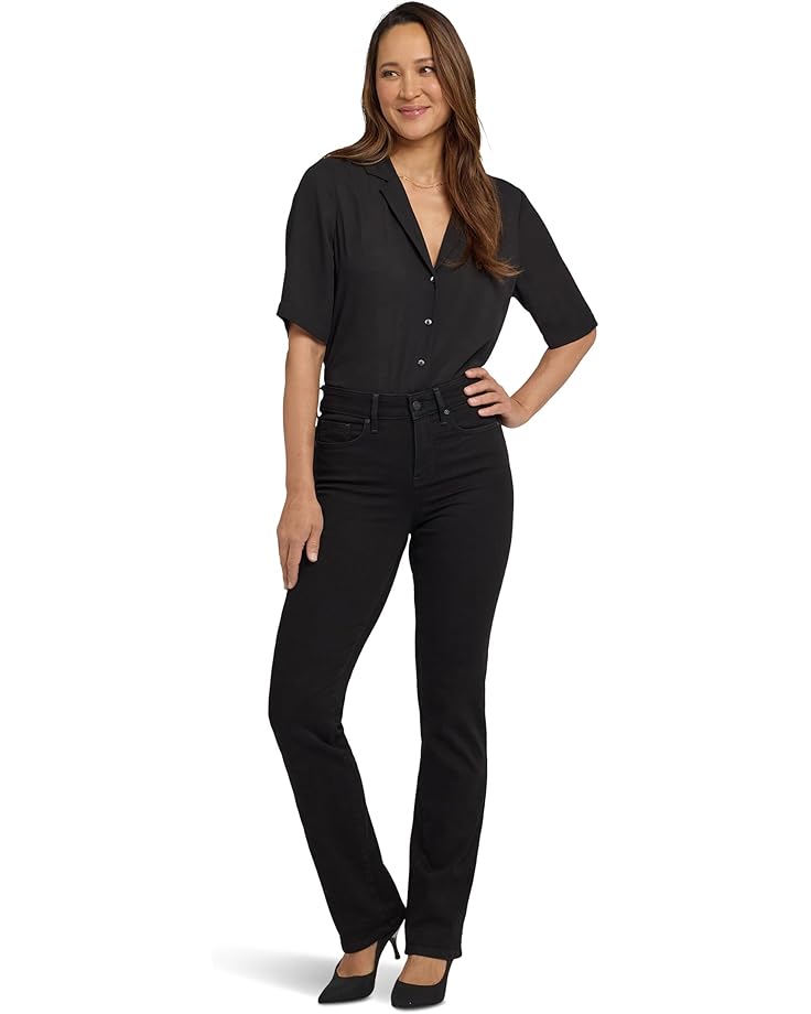 NYDJ Marilyn Straight Jeans in Black Rinse - Main View