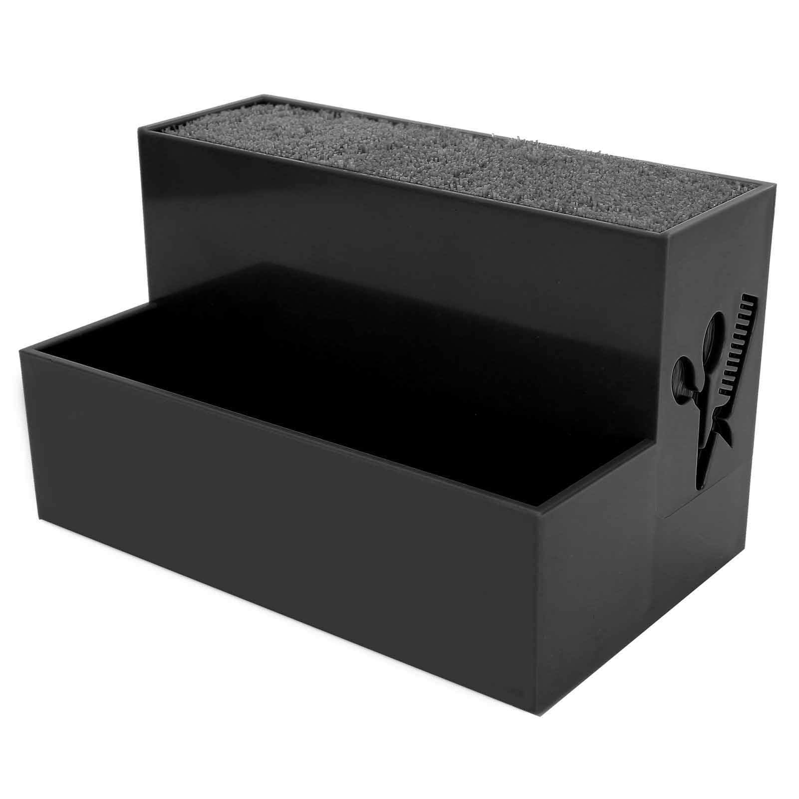 Uxsiya Black Multifunctional Scissors Storage Box Scissors Rack Holder Hairdressing Combs Organizer For Salon (Black)
