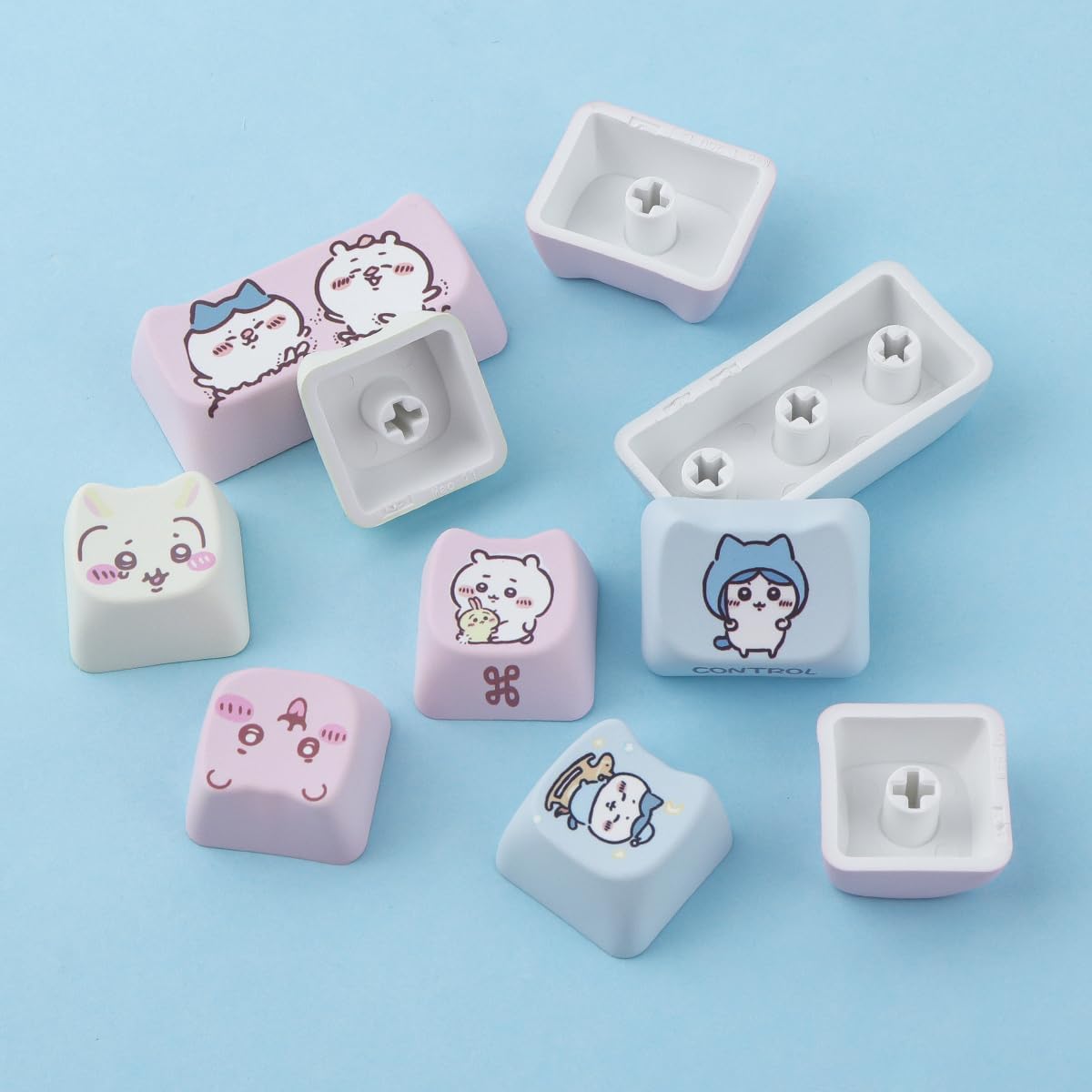 PBT Keycaps 134 Keys Chiikawa Keycaps Dye-Sublimation Cute Kawaii Keycap Mao Profile Cat Shape Custom Keycap for Cherry Gateron MX Swithes Mechanical Keyboards