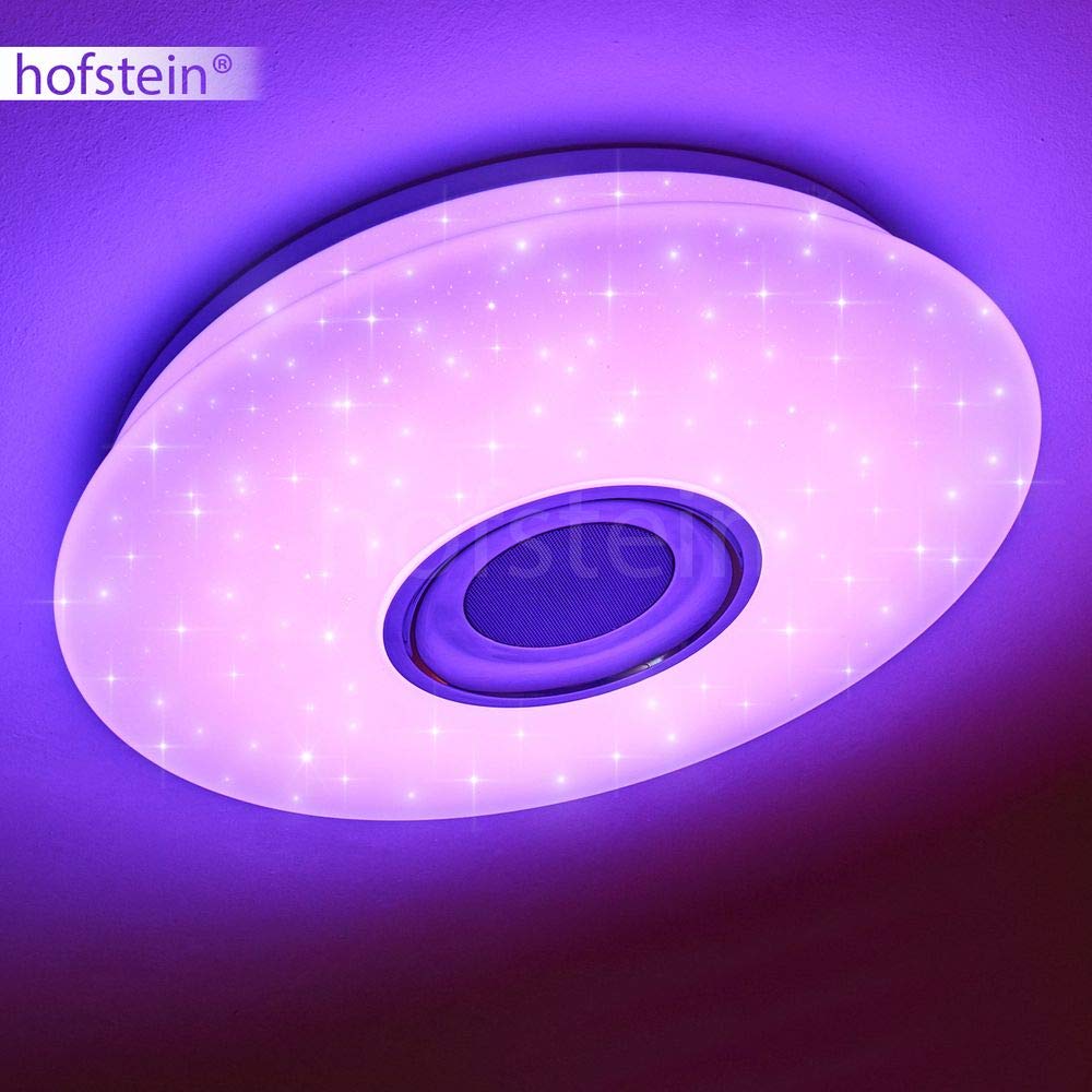 Plafoniera a LED Hemlo con cambia colori RGB e altoparlante Bluetooth