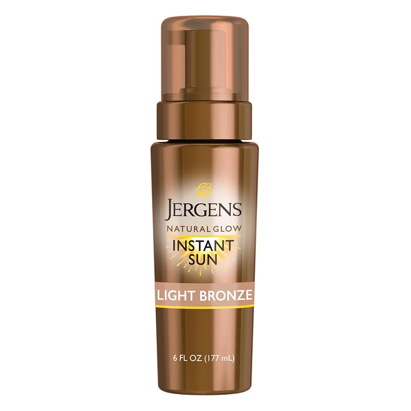 Jergens Natural Glow Mousse Autobronzeadora, Light Bronze Tan, 180 mL