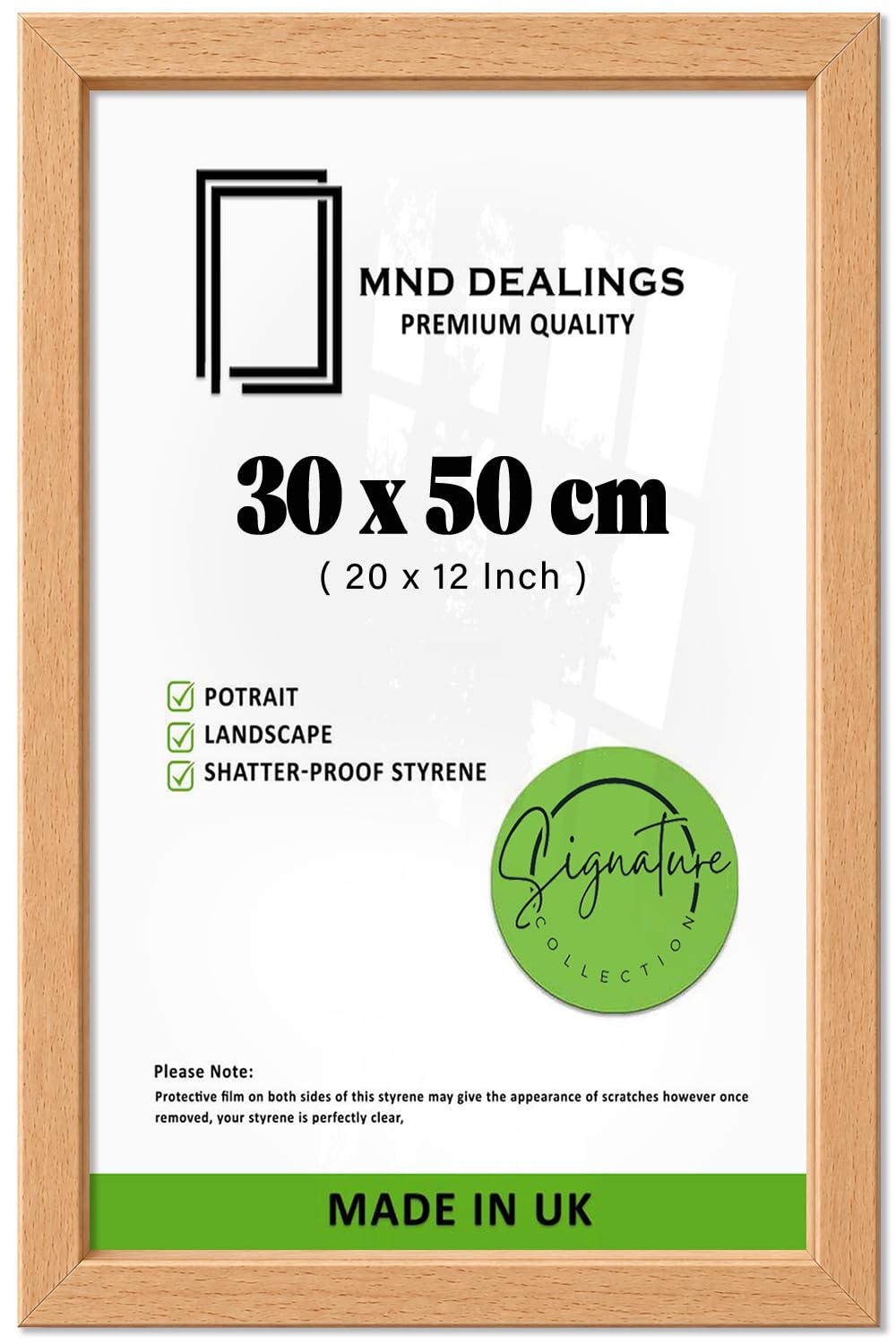 MND Dealings — Engineered Wood Wall Gallery Frame 30 X 50 CM (20 X 12 Inch) | Modern Black Beech Finish For Living Room Wall Art And Home Décor With Easy Mounting And Protective Glazing — image 1