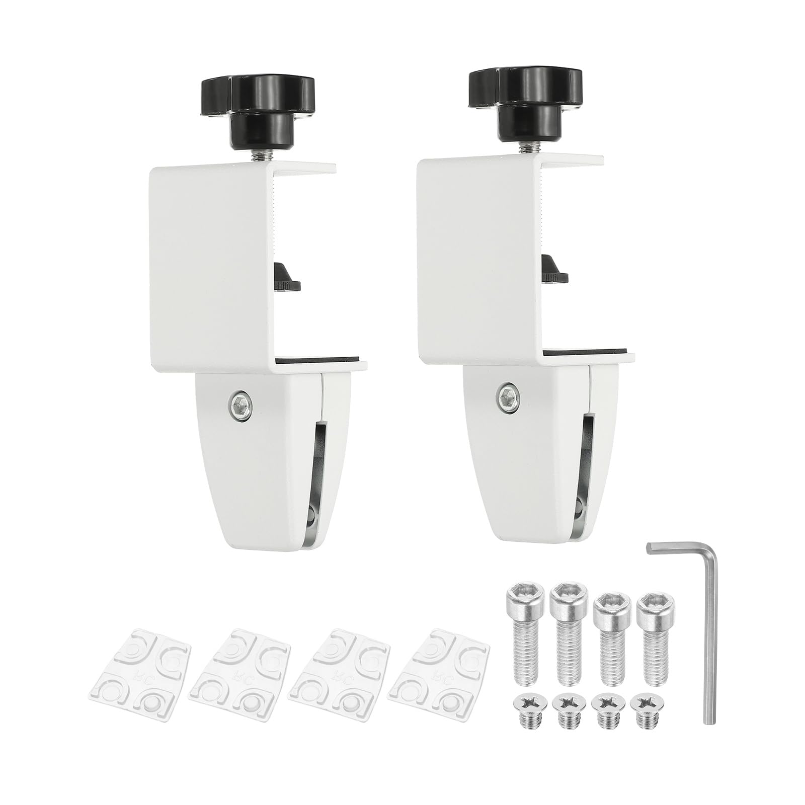 Pince de support de séparation de bureau PATIKIL en aluminium argenté, lot de 2