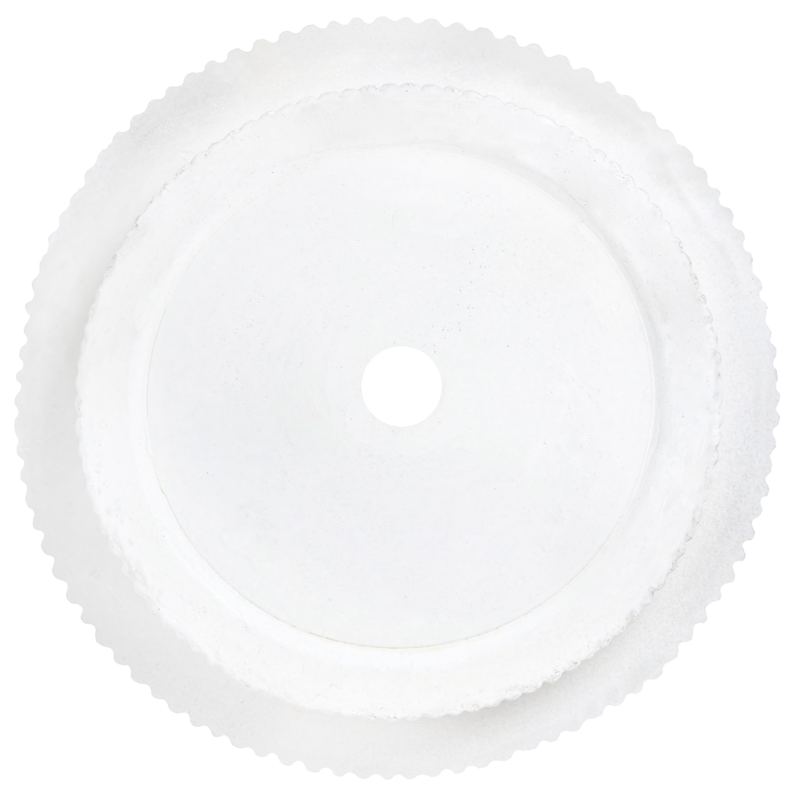 Blumentopf Ton und Glasfaser weiß rund ⌀ 30 cm mit Rillen modern Daria