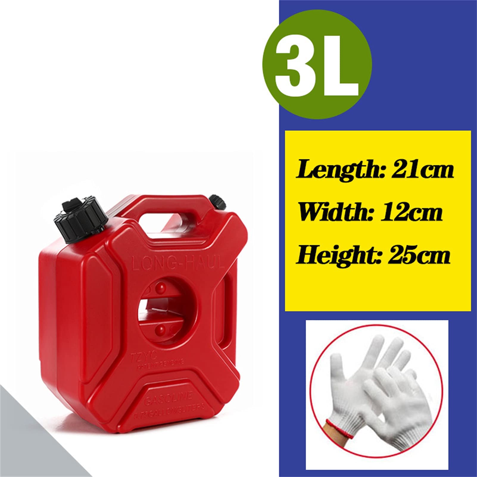 CGF- Recipientes para Gasolina Bidón de 3L, 5L con Pico vertedor Flexible - Ideal para Almacenamiento de Combustible Diesel y Aceite con certificación de aprobación de la Onu, Rojo