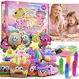 VattaFrast DIY Bead Art & Mosaic Kit for Kids Ages 6-12 Complete Craft Set with 15PCS Bead Pens Colorful Templates Fun Stencils Creative Arts Crafts Activity for Boys Girls