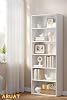 ARUAT 6 Shelves Bookcase Outdoor Storage Rack White