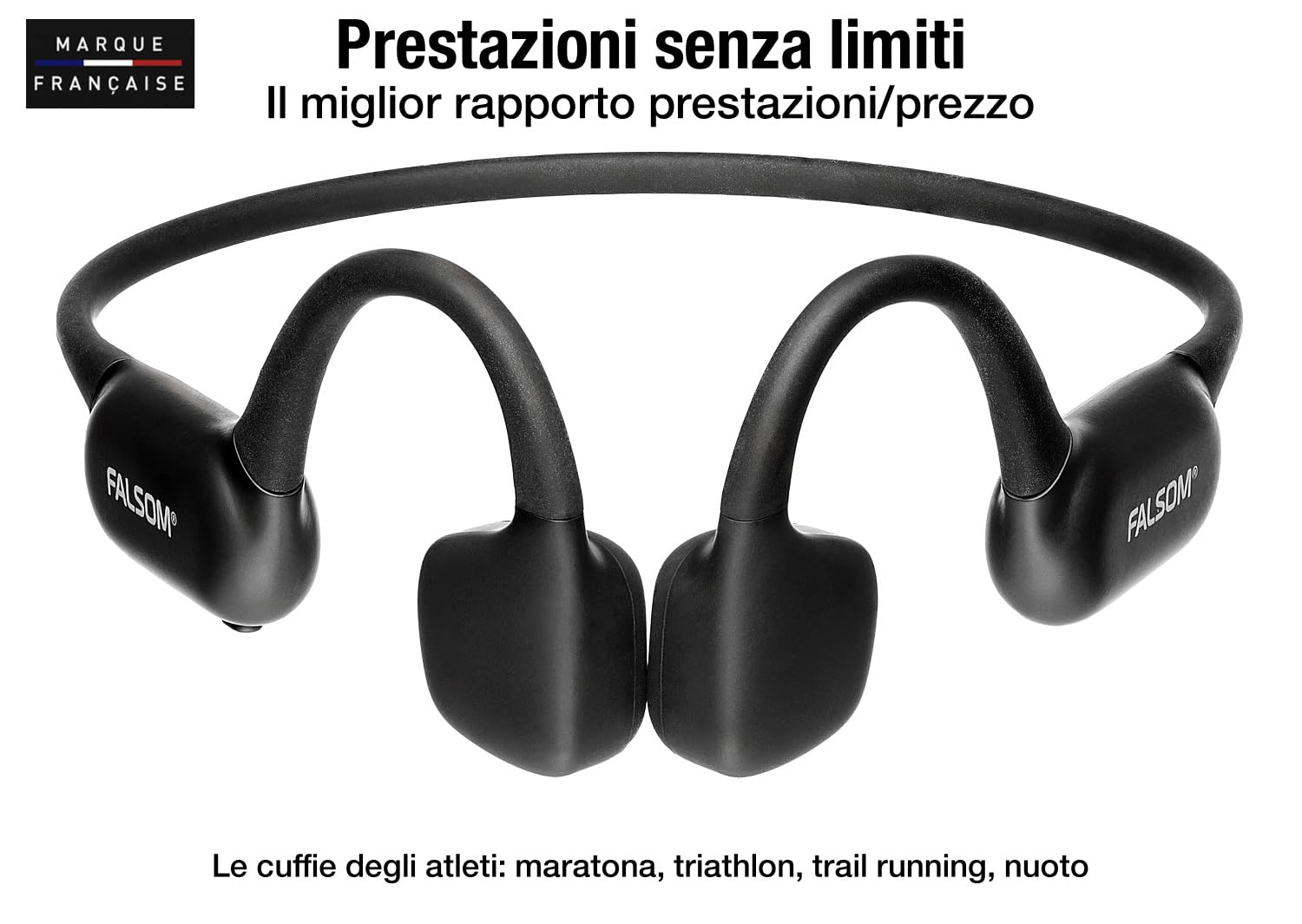 NexOne Pro, Cuffie a conduzione ossea, Orecchie libere, IP68, 32 GB + MP3, Bluetooth 6.0, 10 ore di autonomia, Ricarica rapida, Chiamate chiare, Premium, Molto versatile